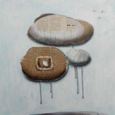 Maisons cocon I | technique mixte sur toile | 60x60x15cm | 2019 